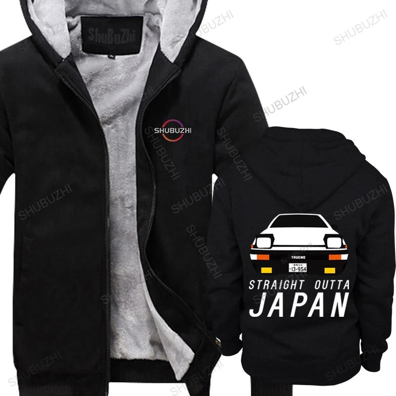 

male thick hoody EM LINHA RETA FORA do JAPÃO-AE86 Camiseta Namorado Roupas Crewneck Algodão Plus Size Manga Curta Custom Initial