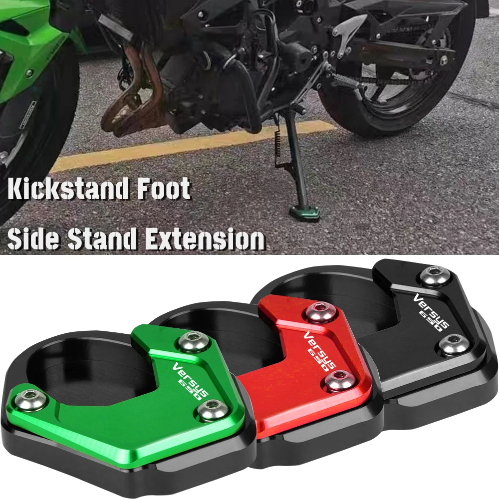 

versys650 Motorcycle Side Stand Pad Plate Kickstand Enlarger Support Extension For kawasaki Versys 650 2010-2023 2022 2021 2020