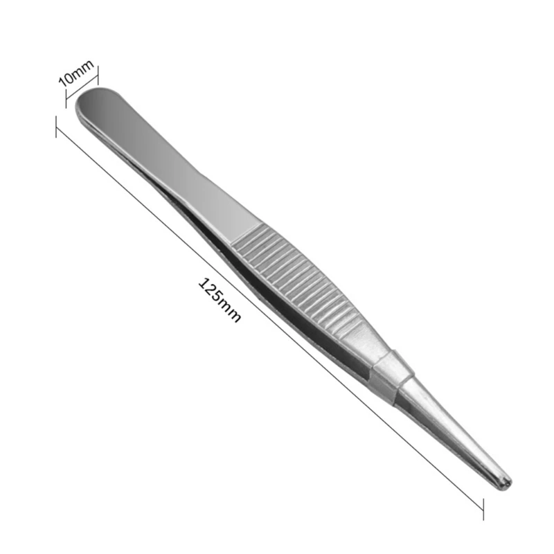 125mm Tissue Holding Forceps Surgical Home Tissue Tweezers Heat Resistant Dressing Forceps 10mm Width Lightweight