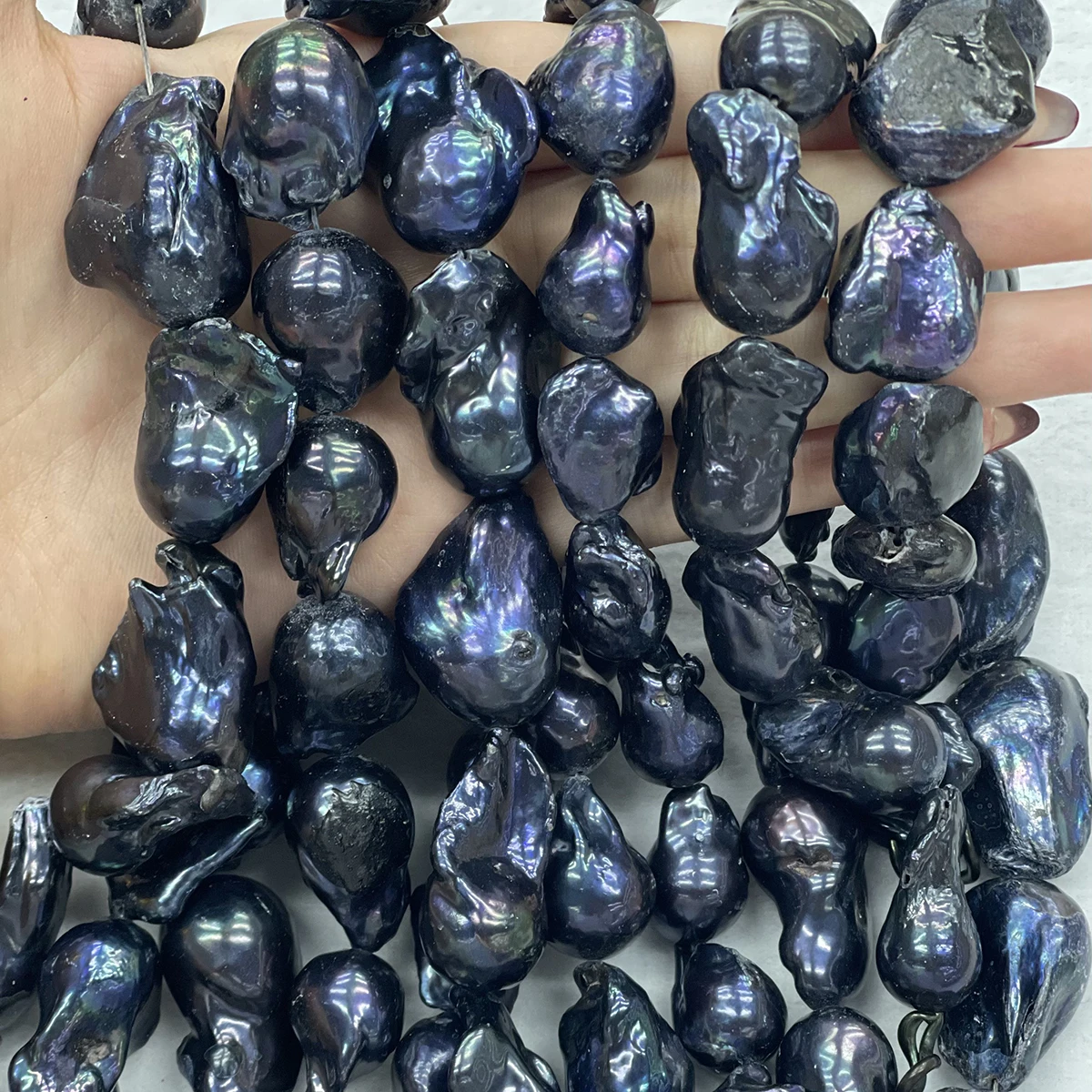 AAA Natürliche Süßwasserperle, schwarze Barockperle, Fischschwanz-Perle für die Schmuckherstellung, DIY-Halskette, Ohrringe, Armband, Zubehör