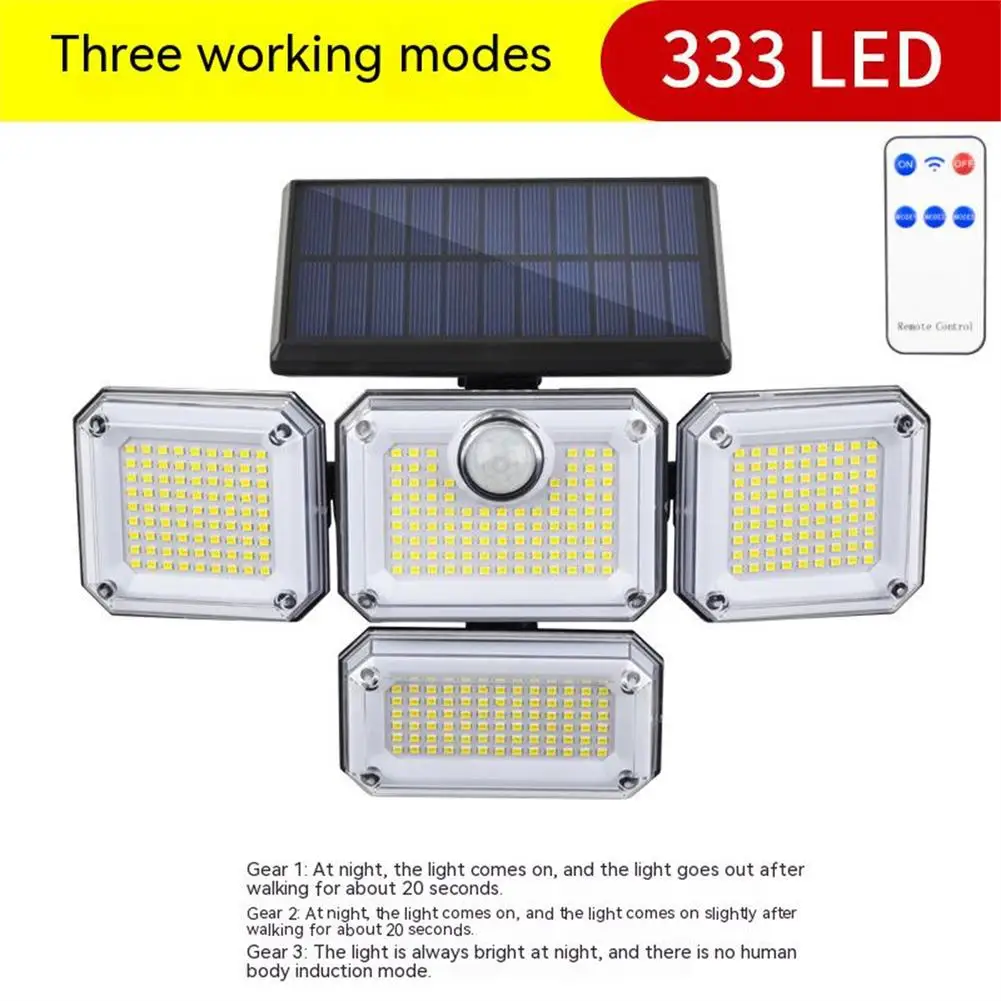 333 Led Solar Lights Street Lamp Outdoor Motion Sensor Human Induction Adjustable Head Ip65 Waterproof Solar Power Wall Lamp