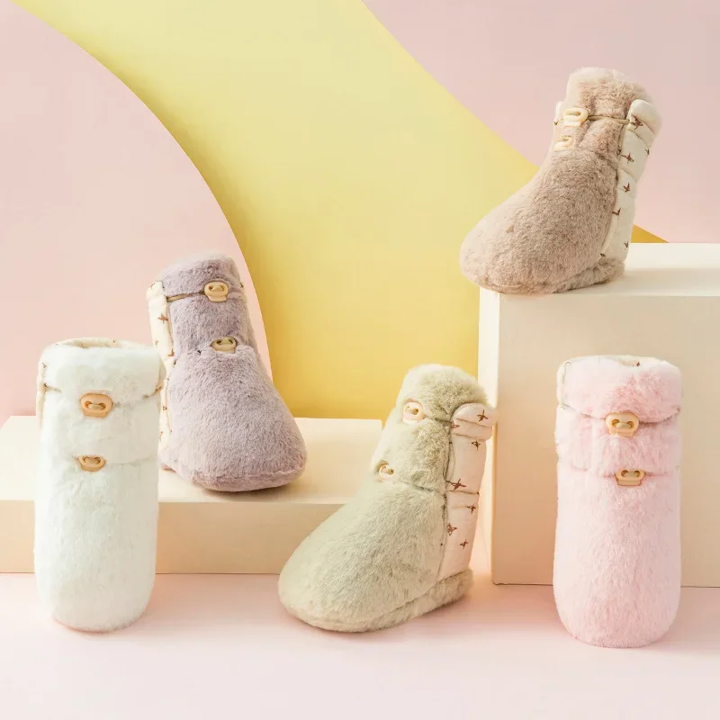 

Infants and Young Children's Autumn and Winter Shoes Newborn Babies Go Out with Warm Foot Covers 0-1 Year Old