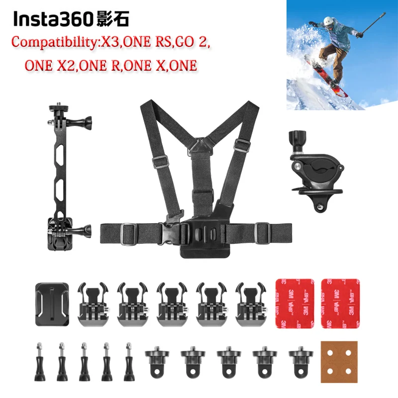 Insta360 X3 / ONE X2 y ONE RS Paquete de nieve, accesorio deportivo,  paquete de esquí para cámara de vídeo Insta360 - AliExpress