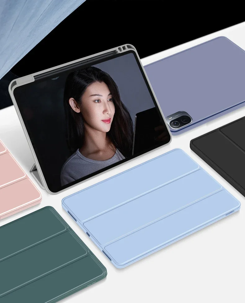 Versatile Tablet Case with Pencil Holder and Stand - Smart Magnet Auto Sleep Cover