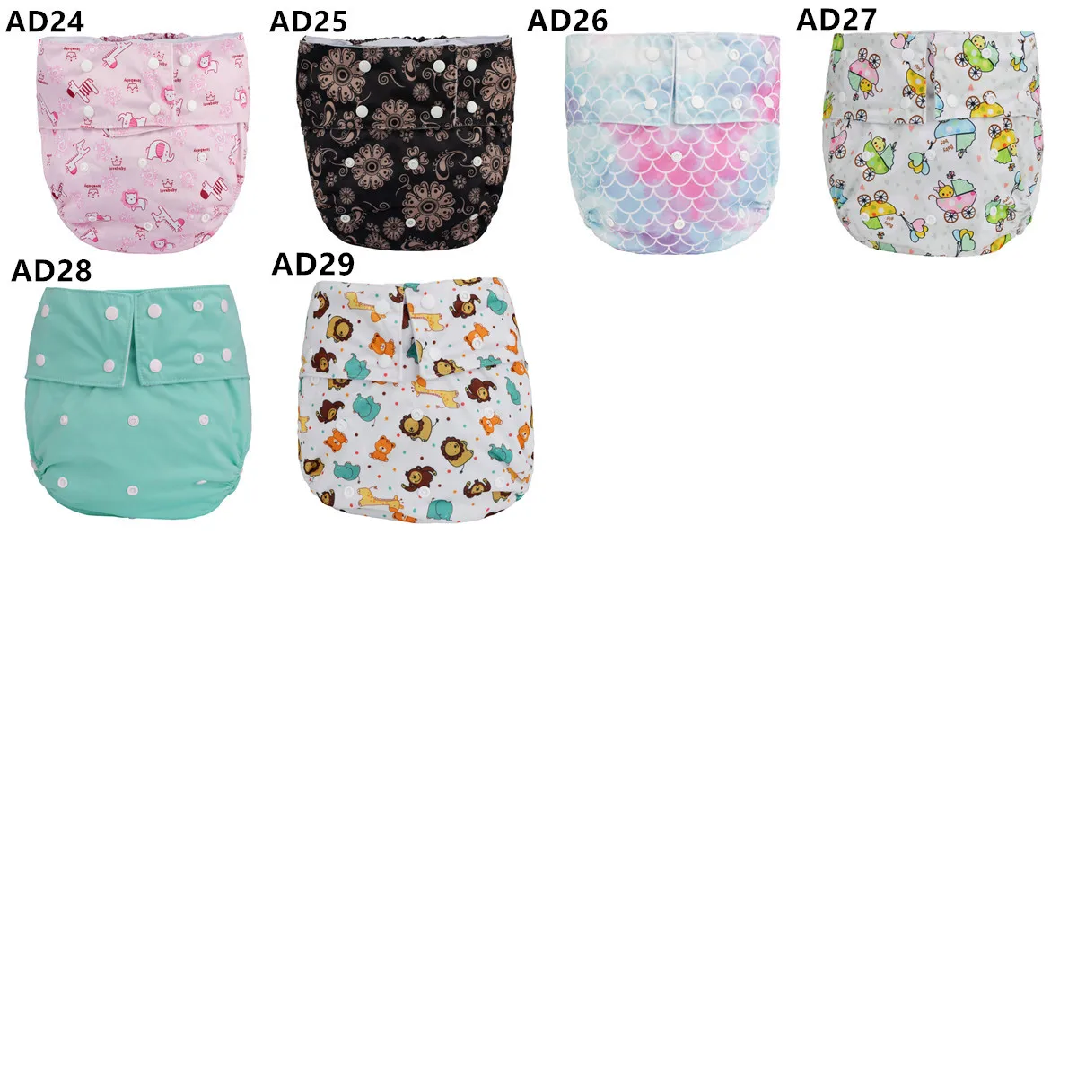 [Sigzagor]3 Teen Adult Cloth Diapers Nappy Pocket Incontinence Waterproof Reusable Leg Gussets Insert ABDL Age Role Play Costume 2