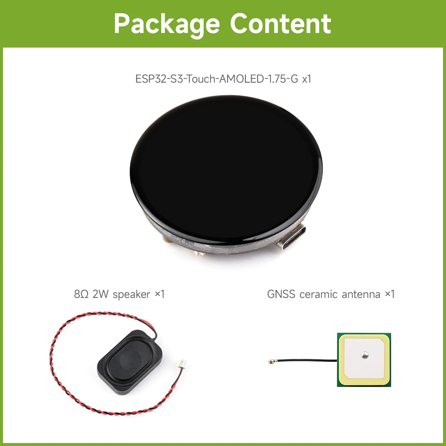 ตัวเลือกสินค้า แผ่นวงจรพิมพ์ ESP32-S3 AMOLED 1.75 นิ้ว จอสัมผัส