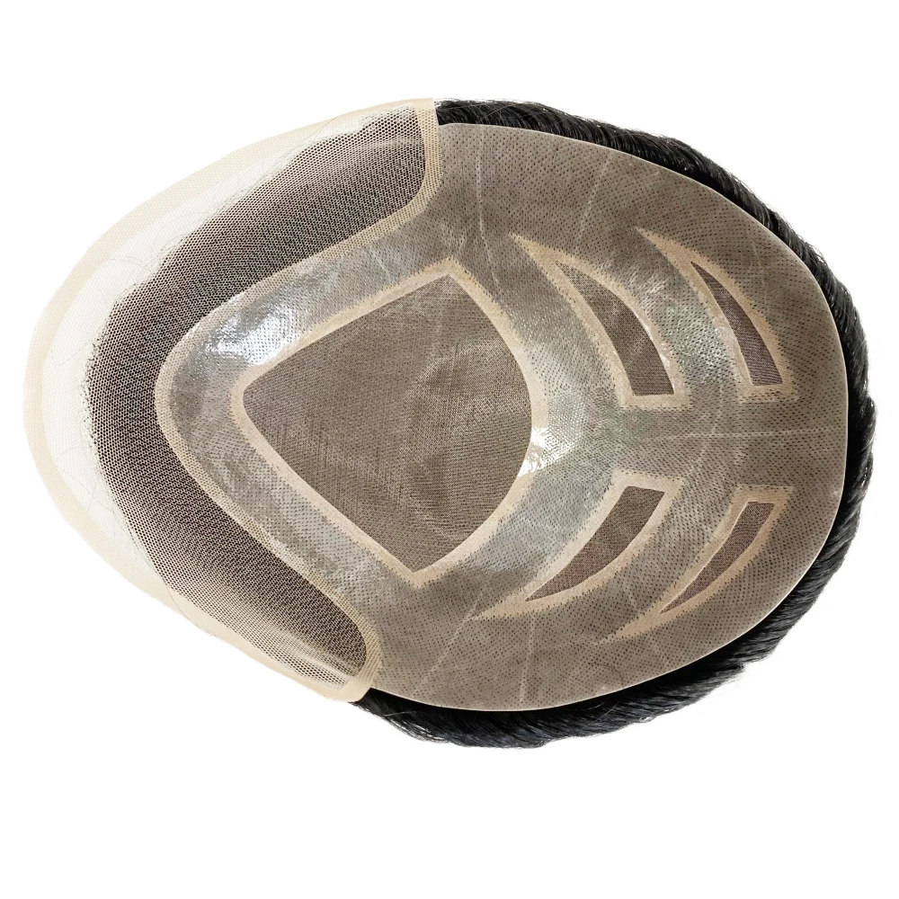 Parrucchino per uomo parrucche per capelli umani parrucchino da uomo FPM protesi unità Patch ricci onda parrucchino capelli vero sostituto umano - immagine 2