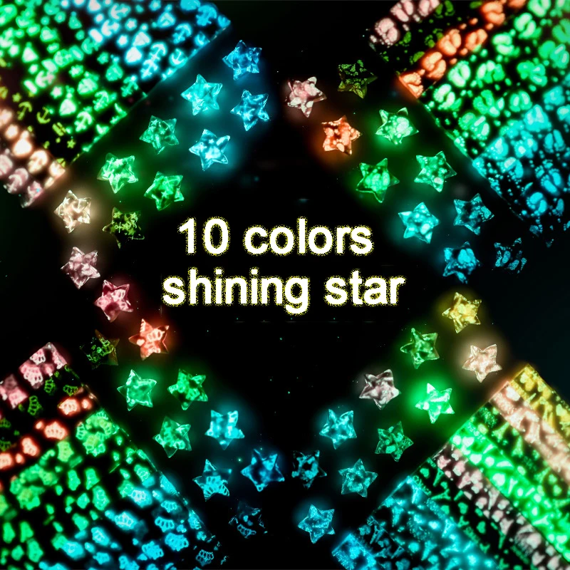 210 Sheets Luminous Origami Stars Papers Decoration Origami Paper Folding lucky Stars DIY School Teaching Arts Crafting Supplies