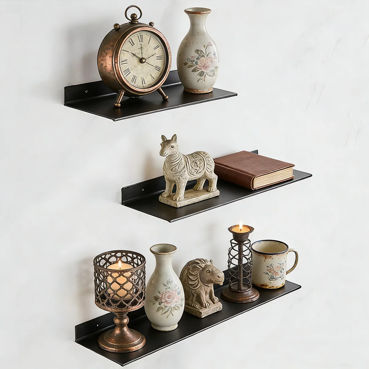 ชั้นวางของในห้องน้ำแบบลอยตัว ไม่ต้องเจาะผนัง ชั้นวางของติดผนัง อุปกรณ์จัดระเบียบบ้าน ชั้นวางของ ฮาร์ดแวร์ ตู้ อุปกรณ์ครัว ห้องน้ำ 1