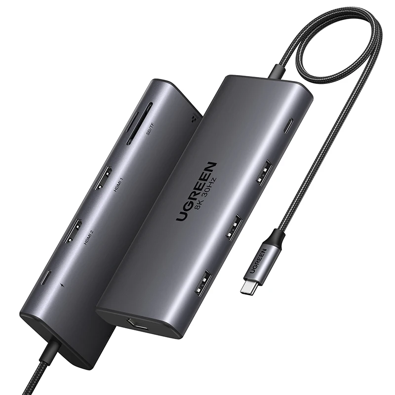 UGREENDualHDMIUSB-CHUB8K4KHDMIAdapter10in1SplitterwithRJ45USB3.0PD100WDockforMacBookProAirLaptopUSBHUB-AliExpress7
