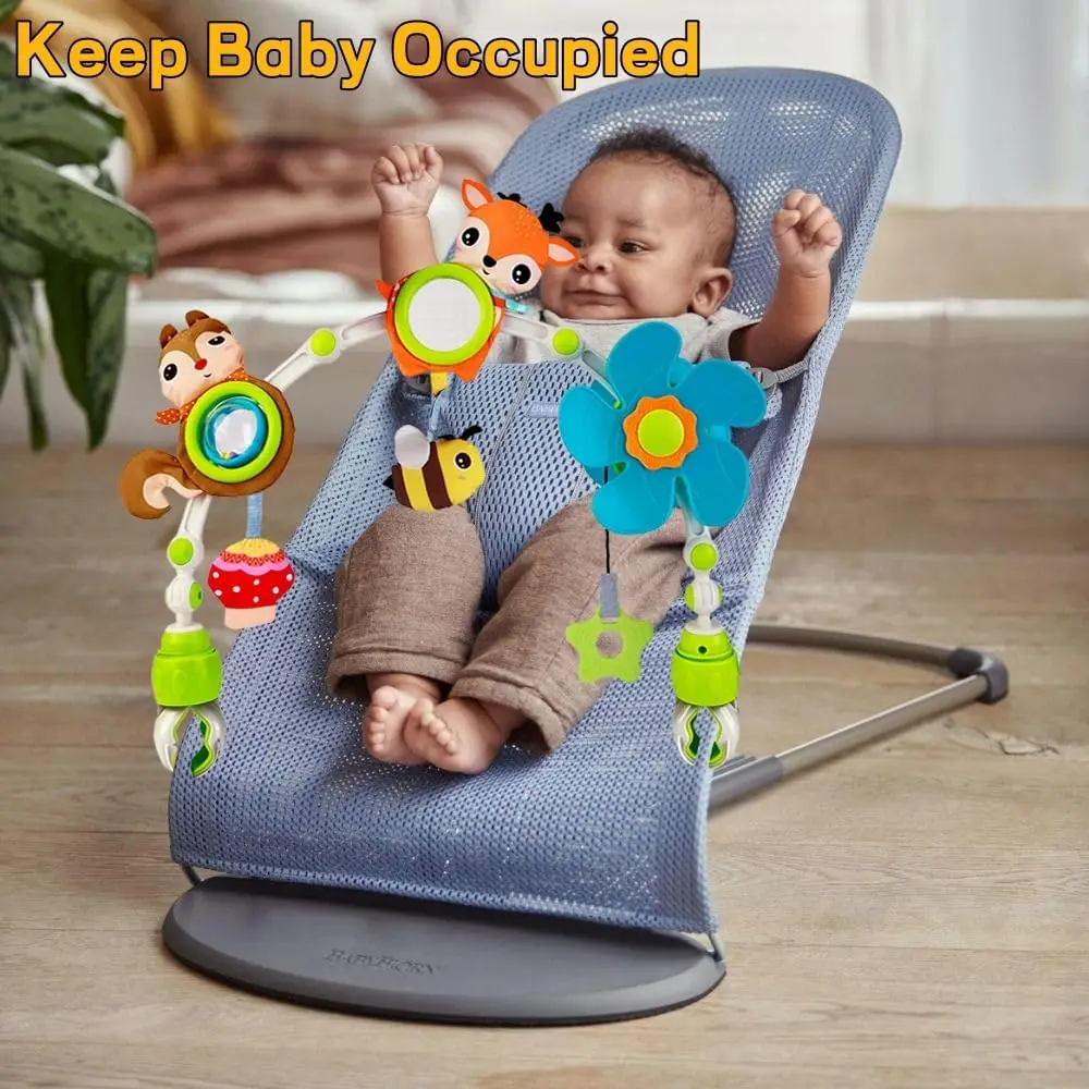 Baby Stroller Arch Mobile Adjustable Musical Cirb Mobile Toys  Versatile Activity Toy Bar for Baby Bouncer Infant Car Seat Toys - 6