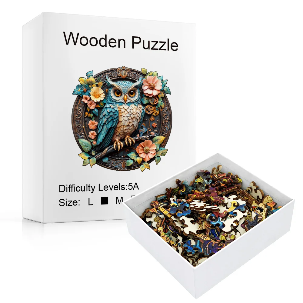 Colorful Parrot Wooden Puzzle Unique Handmade Brainstorming Gift Exquisite DIY Birthday Mixed Color Plywood