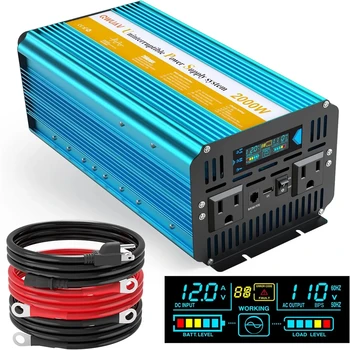 UPS Charger Inverter DC 12V 24V To AC 220V 3000W 4000W 6000W 8000W Car Power Inverter Pure Sine Wave Transformer Backup Battery