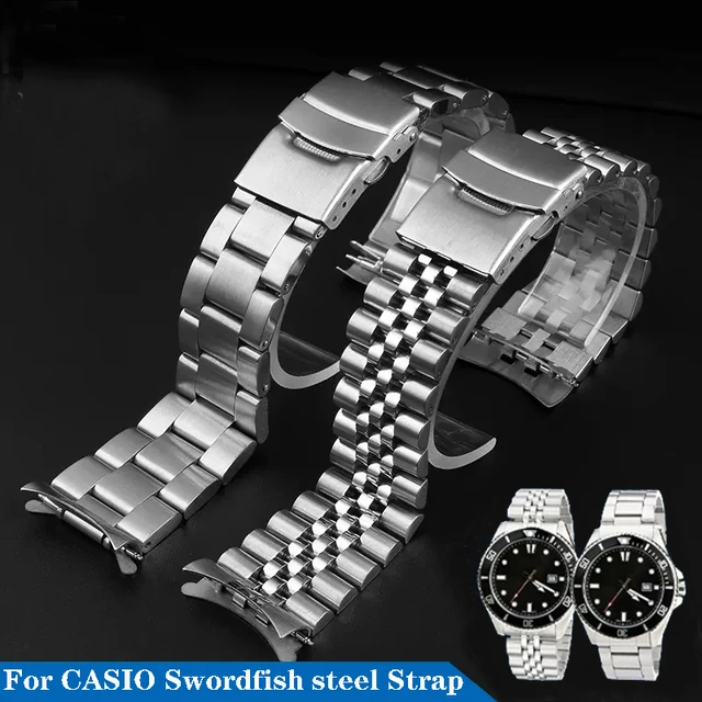 For Casio MDV106-1A MDV-107 MTP-VD01 MDV-106D Strap Stainless Steel  Wristband Metal Bracelet 20mm 22mm Replacement Watchband - AliExpress