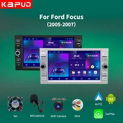 Kapud-Autoradio Android 10.0 de 8 Pouces avec Navigation GPS, BT et Wifi, Lecteur Stéréo pour Voiture Ford Focus 2 Kuga Fi.C. Mondeo 4 C-Max