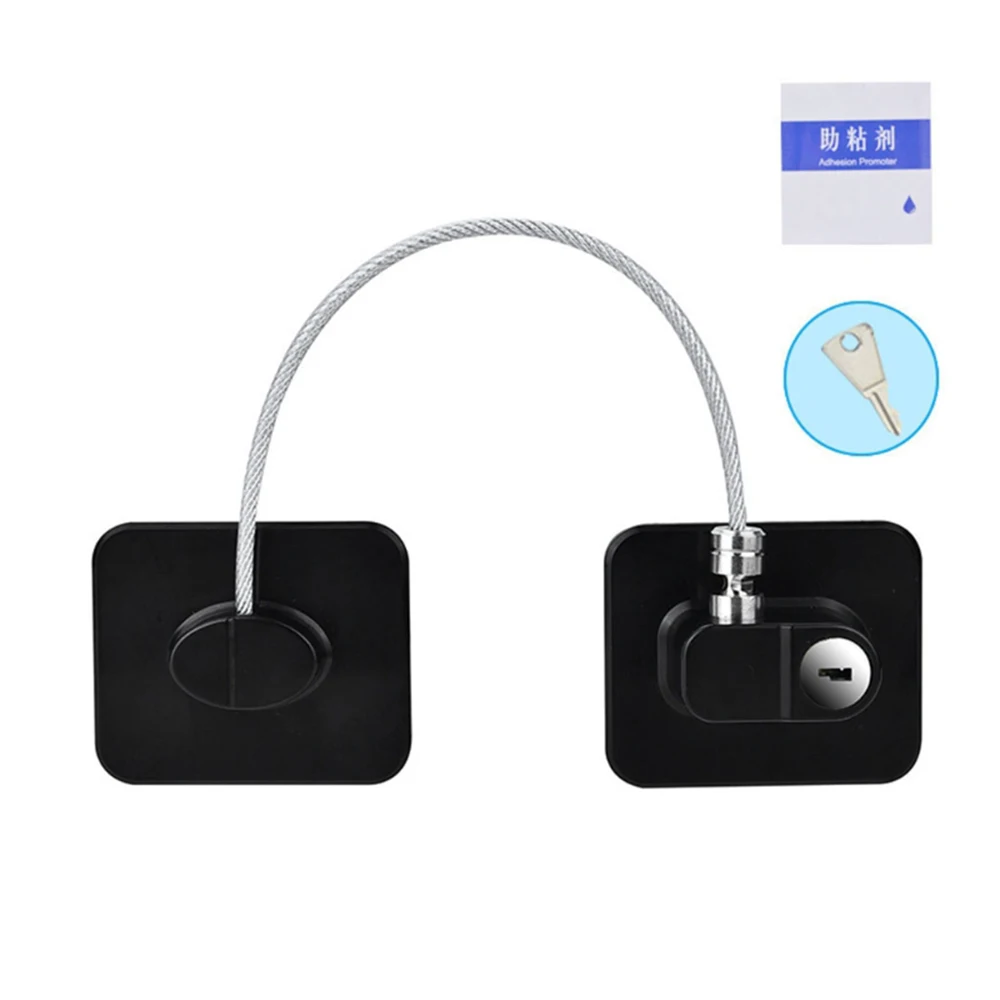 Child Safety Lock 1 Pc Cabinet Fridge Door Lock Stainless Steel Cable Protection Kids Baby Home Window Strong Fix cabinet lock child lock door lock refrigerator lock door window lock safety lock refrigerator door lock