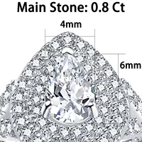 Newshe Halo Pear Cut AAAAA Cubic Zircon 925 Sterling Silver Infinity Engagement Rings For Women Wedding Band Bridal Ring Set - Image 5