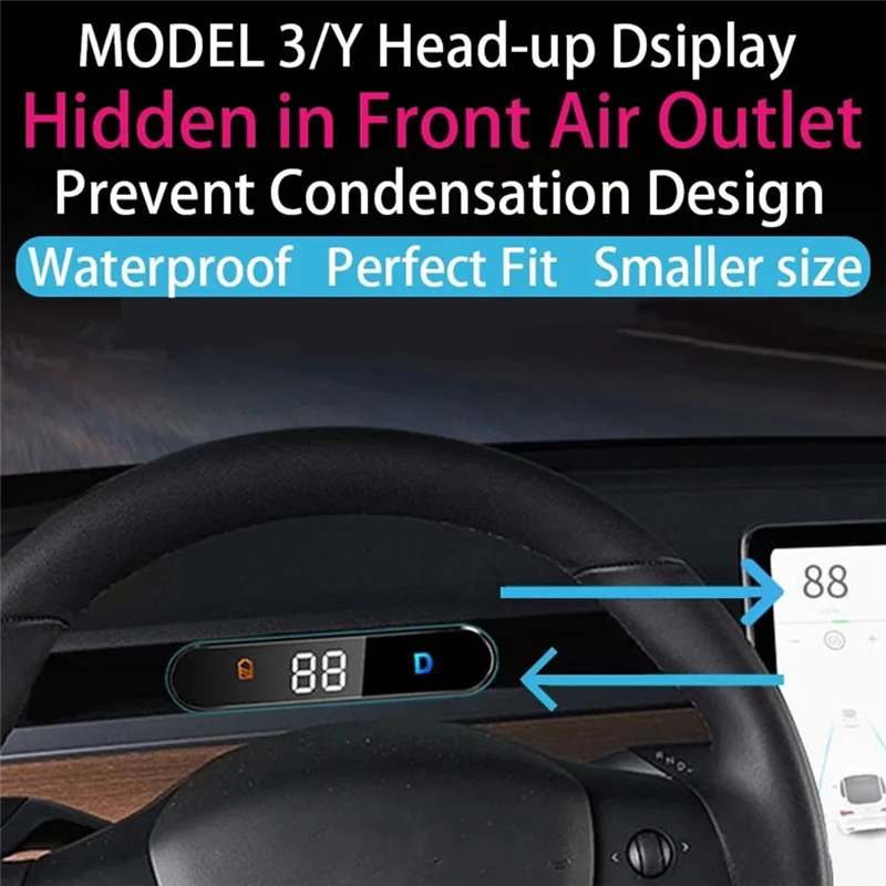 

Car HUD Head-Up Display for Tesla Model 3 Model Y Dashboard Dedicated Electronics Digital Speedometer