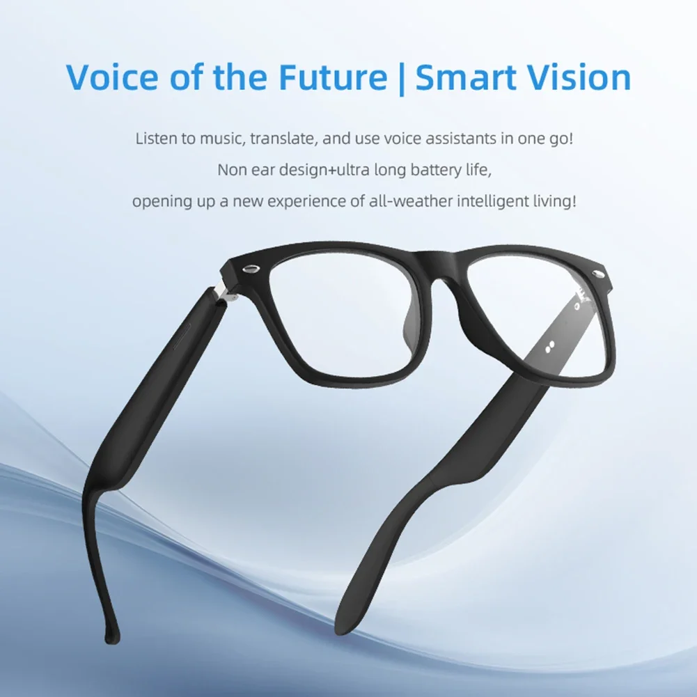 AI Intelligent Translation Glasses Earphone Glasses Built-in Microphone Speakers Support Above 130 Languages for Outdoor Travel