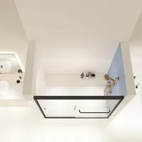 Shower Doors 60" W X 62" H Double Sliding Glass Bathroom Shower Doors for Bathtub, 1/4" Thick Clear Tempered Glass, Matte Black 2