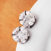 10mm Moissanite Star Cluster Stud Earrings – 925 Sterling Silver, Certified