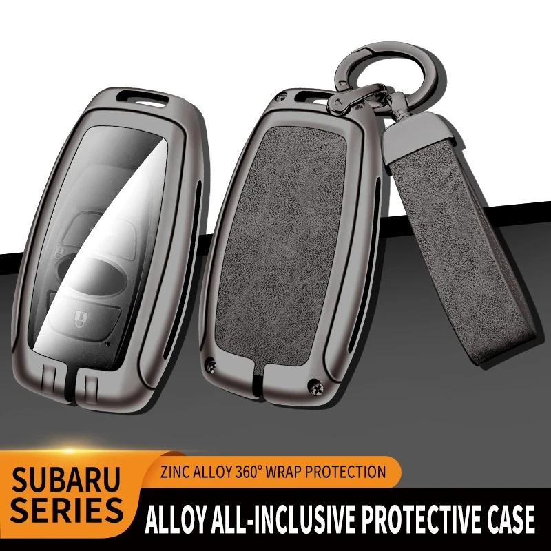

Leather Alloy Car Smart Key Case Cover Shell Fob For Subaru BRZ XV SV Forester Legacy Outback Crosstrek Impreza WRX Ascent