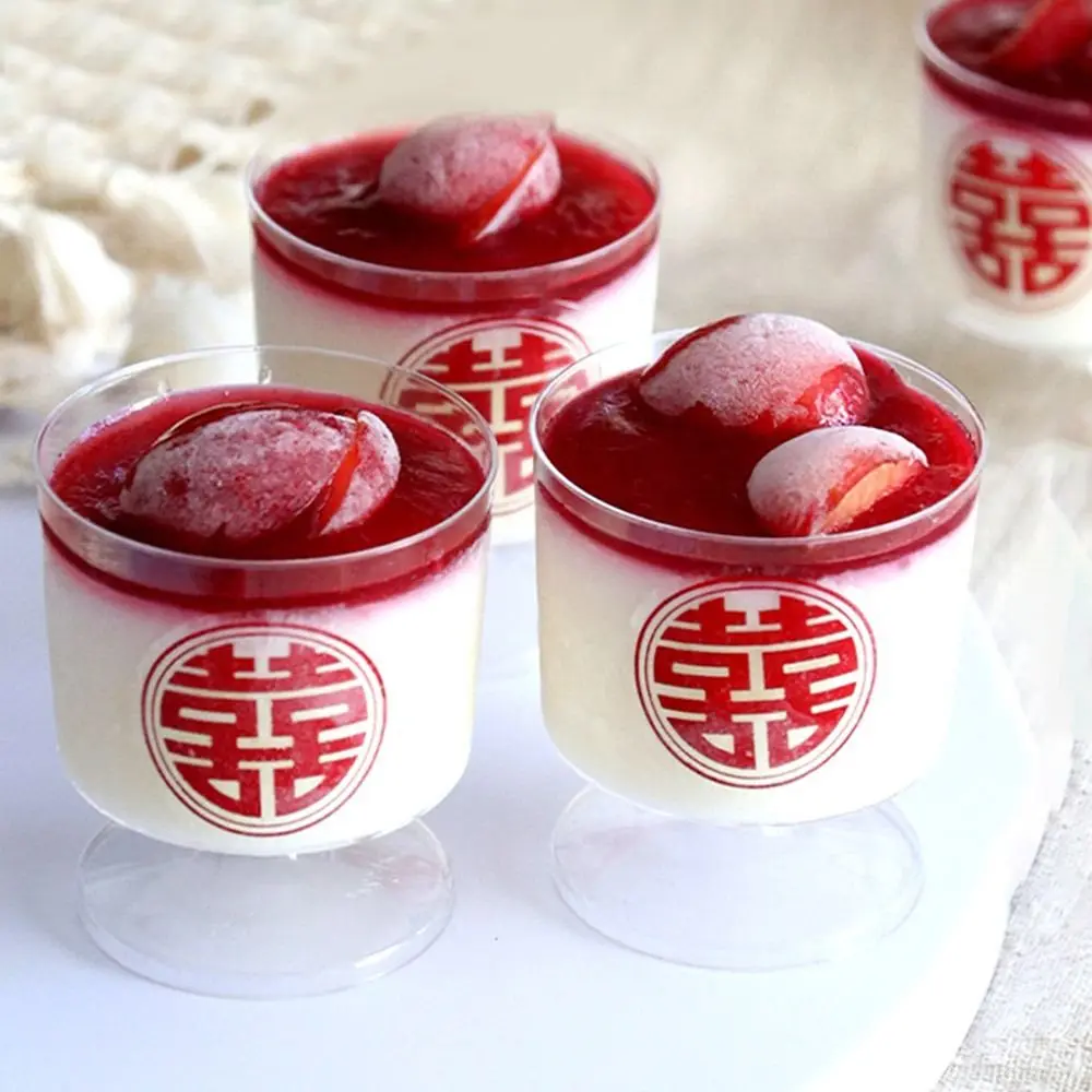 10Pcs 60/70ml Clear Ladder Shaped Cup Disposable Mousse Cup Dessert Cake Mousse Baking Appetizer Jelly Pudding