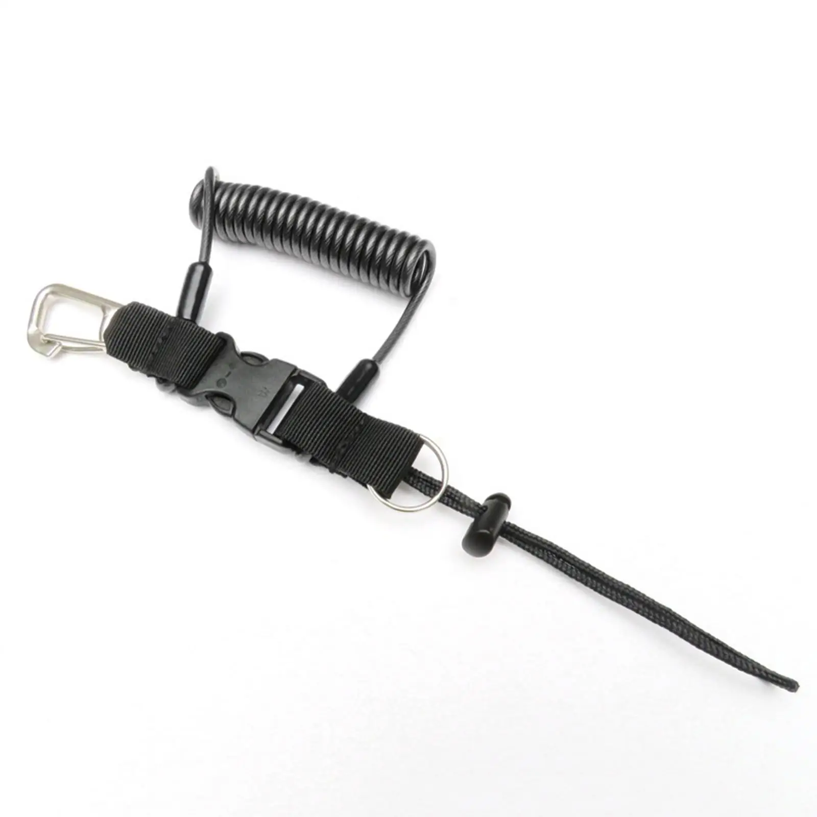 Scuba Safety Diving Lanyard Spiral Spring Coil Lanyard Swivel Hook TPU Camera Anti-lost Rope with Quick Release Buckle 3