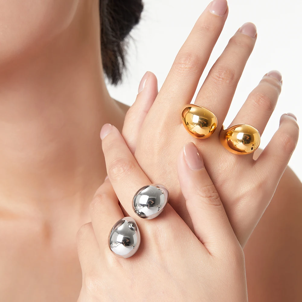 Elegant Shiny Mirror Stainless Steel Women's Ring - Trendy Chic Luxury Jewelry Gift
