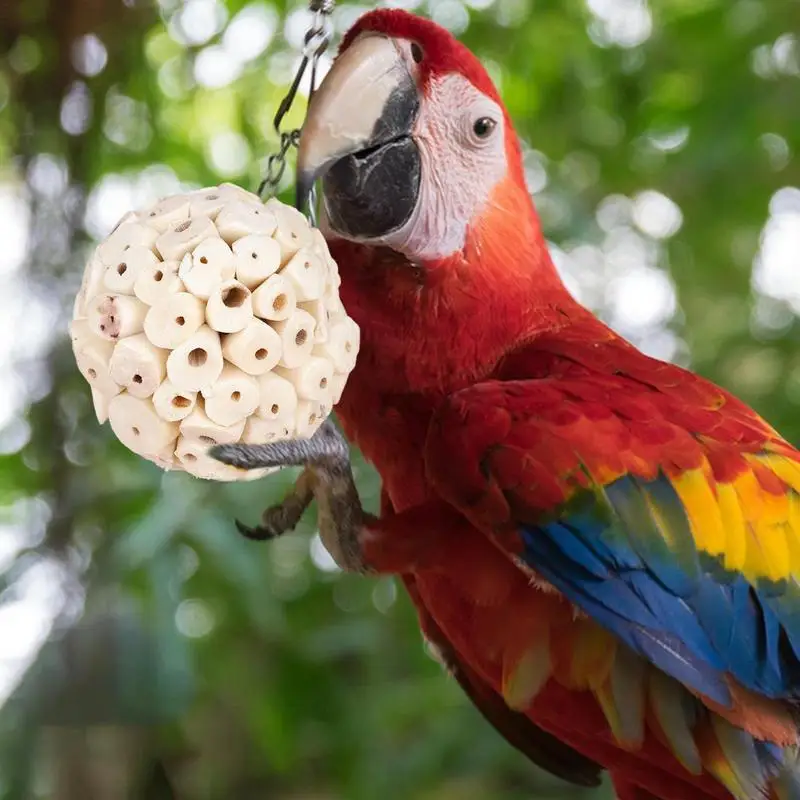 Giocattolo Da Masticare Per Pappagalli Luosh Bird - Palla Foraggera Con Palline Interne, In Acrilico, Altezza 15 Cm