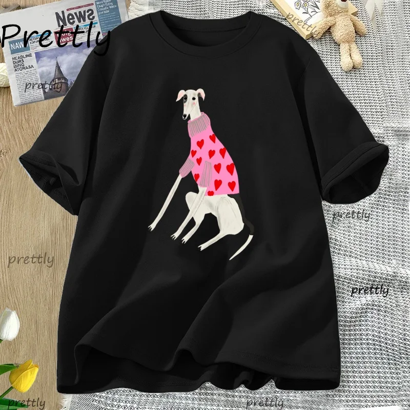 Engraçado filhote de cachorro t camisa das mulheres dos homens bonito cão de estimação camiseta impressão de alta qualidade algodão manga curta tshirt cão amor camisetas mulher roupas