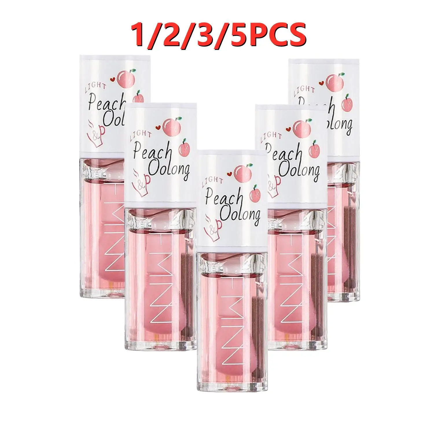 

LOT Korean Kawaii Lip Gloss Honey Peach Lip Oil LongLasting Non-sticky Moisturizes Vitamin E Lip Tint Lip Plumper Lip Care Serum