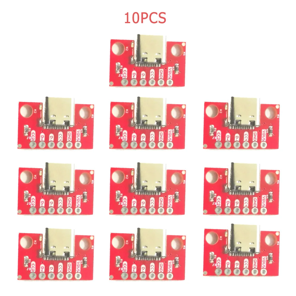 

1/5/10PCS TYPE-C Female Test Board USB 3.1 PCB Board 16P to 2.54mm Connector Socket High Current Power Adapter Module