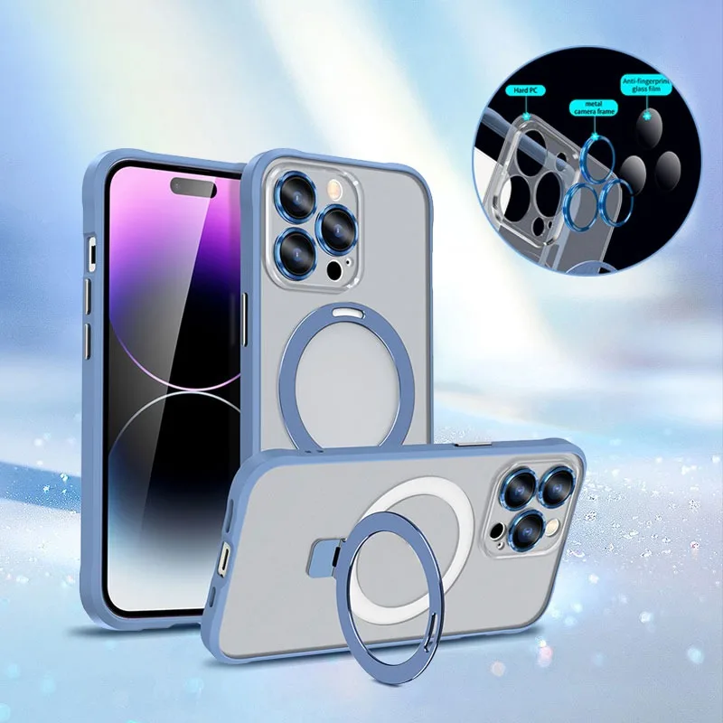 

Magnetic Stand wireless charge Folding Holder Glass Lens Film For iphone 14 pro max cases iPhone 11 case 12 13 14pro phone cases