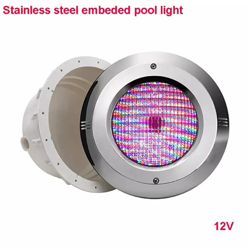 

12 В Встроенная лампа для бассейна из нержавеющей стали 12 Вт 18 Вт 36 Вт 54 Вт Ip68 Par56 Светодиодный подводный светильник для бассейна