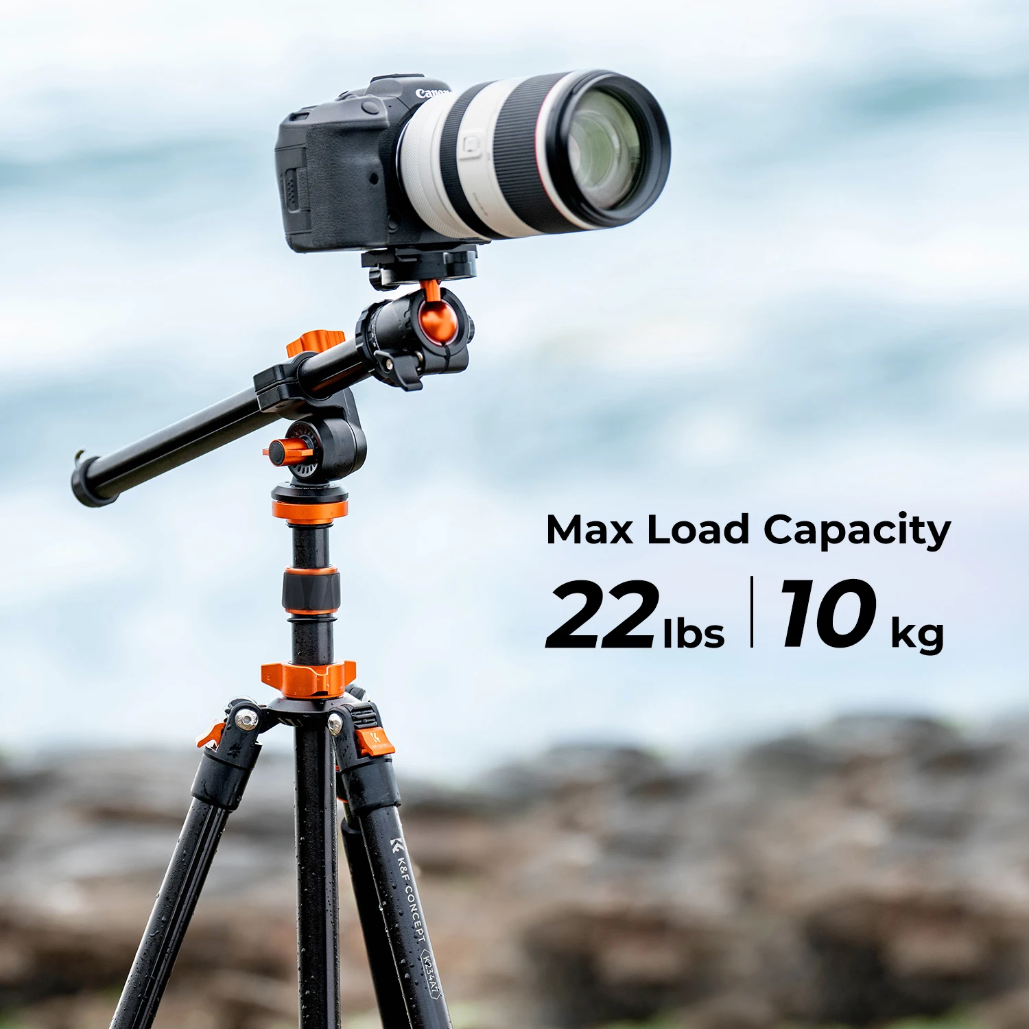 K&F Concept 70" Aluminum Tripod With 360° Ball Head For DSLR & Camera - Lightweight Travel