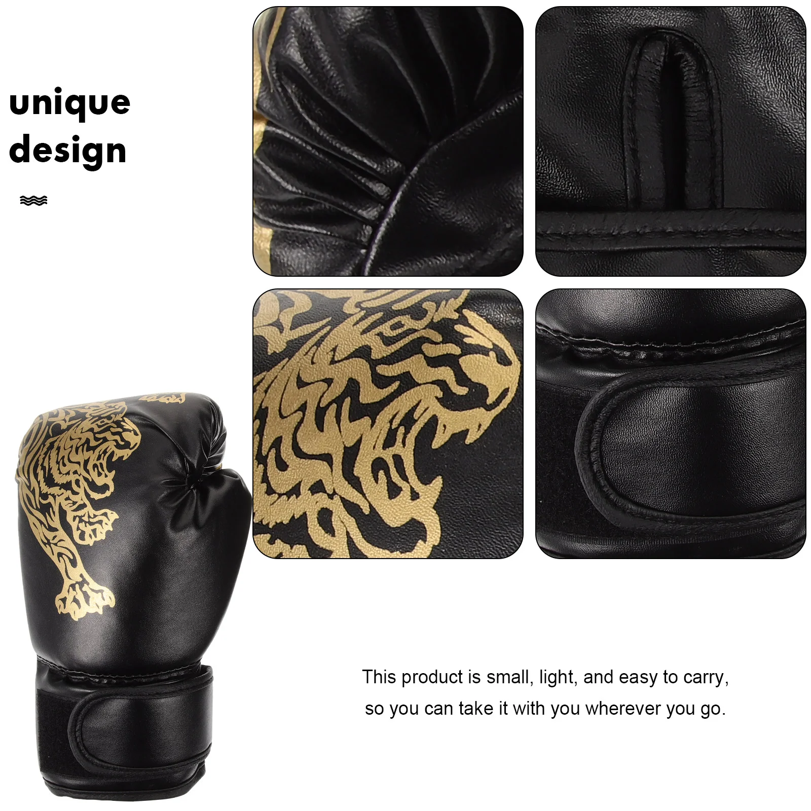1 Pair Breathable Boxing Gloves Protective Training Mitts Sparring Hand Pads for Children Kids (Black)