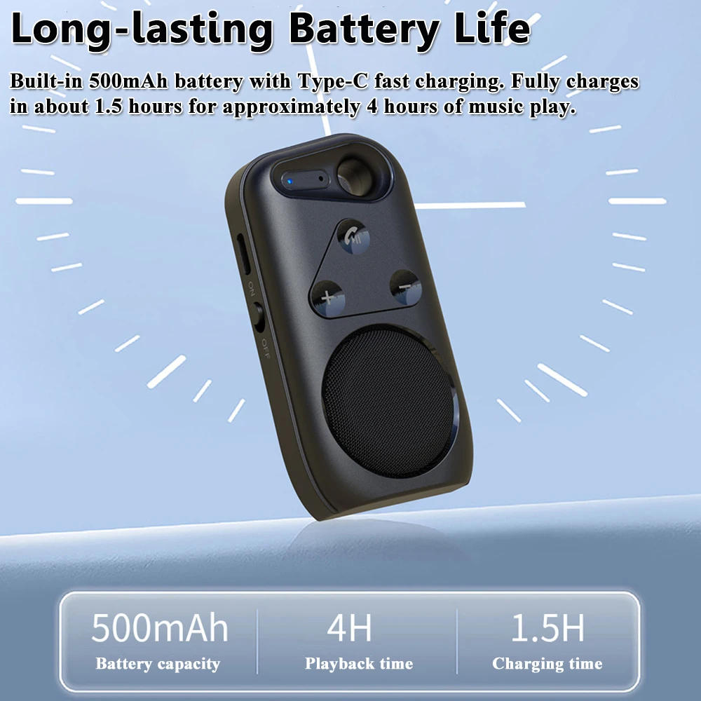 Mini Pocket Bluetooth Speaker Outdoor Wearable Sports Walkman Soundbar Wireless Lossless MP3 Music Player Noise Reduction Calls