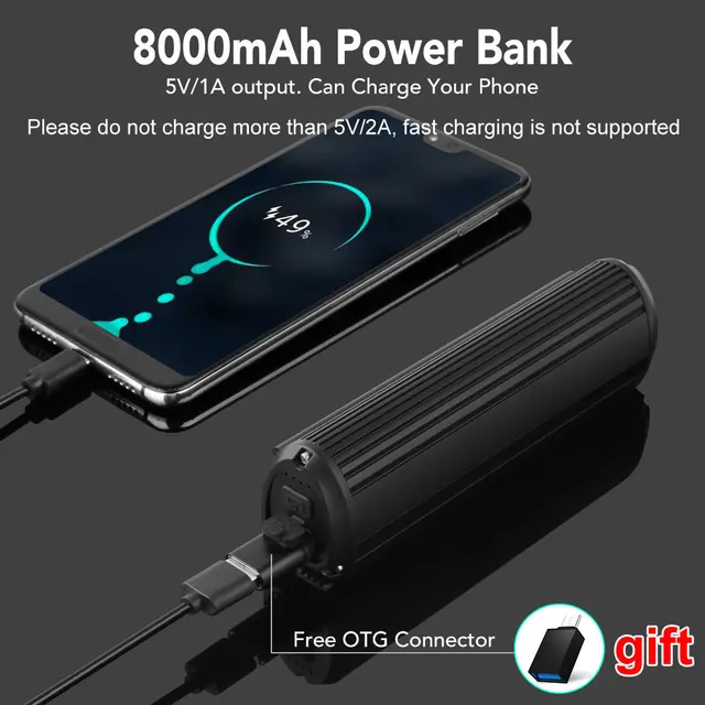 NEWBOLER dviračio priekinė lempa - 6000 liumenų šviesa ir 8000 mAh akumuliatorius - Image 5