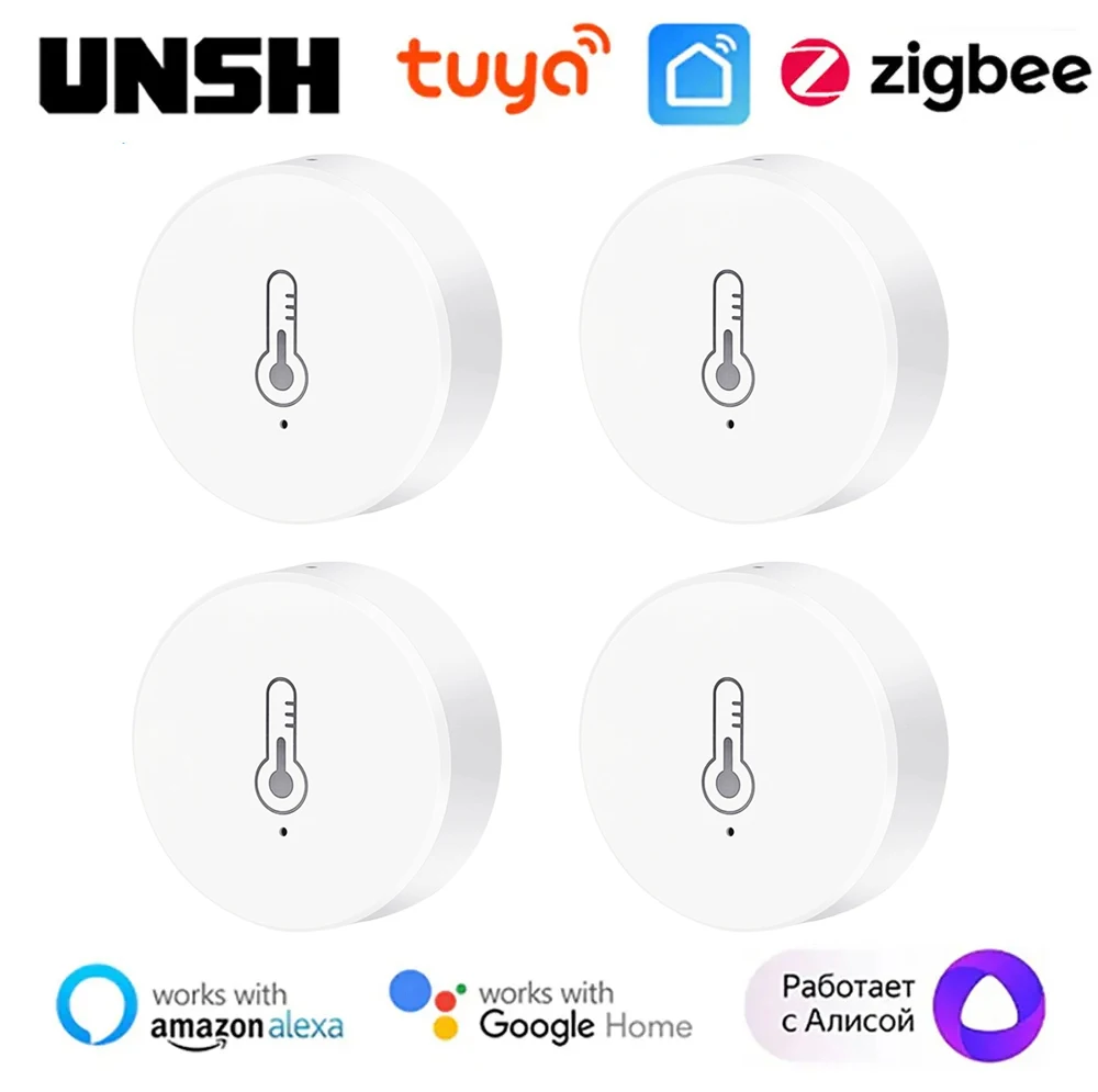 

Tuya Smart Zigbee Temperature And Humidity Sensor Indoor Hygrometer Thermometer Smart Life Control works with Alexa Google Home