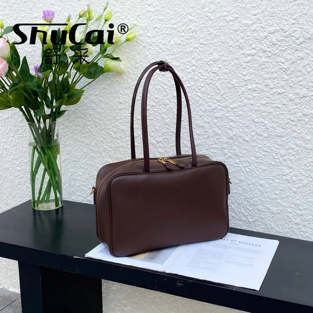 جلد طبيعي أزياء المرأة الكتف حقائب سوداء فاخرة Des...