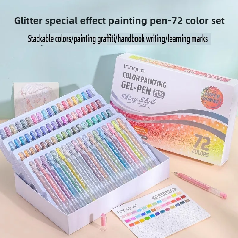 Vibrant Glitter Gel Pen Set - Assorted Colors