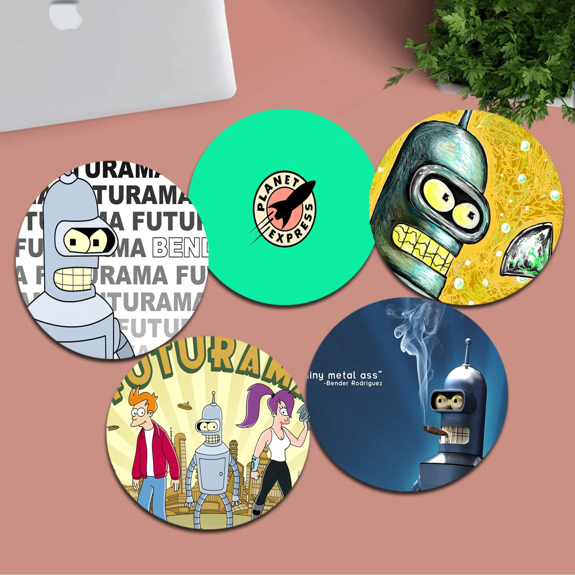 

F-Futurama Mousepad INS Tide Round Keyboard Mat Table Mat Students Cabinet Gamer Desktop Mousepad Cup Mats Deskpad Home Decor