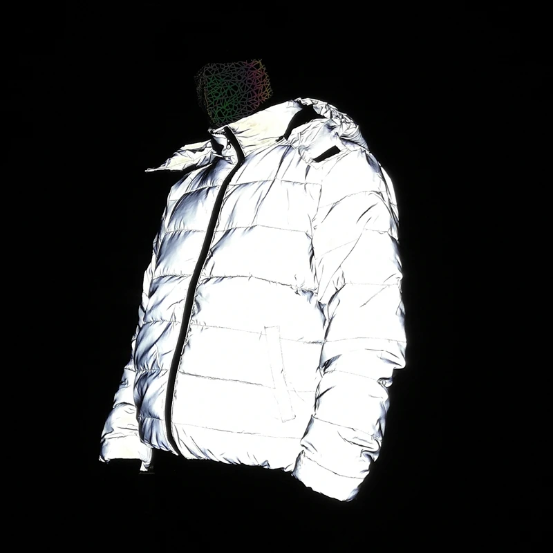Reflective Winter Jacket Men Women Warm Coat Casual Parka Detachable Hooded Jackets Night Road Safety Outerwear sweatshirt jacket,down jacket,puffer jacket,cotton jacket,parka coat,parkas coat,men bomber jacket
