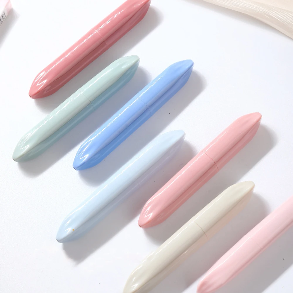4pcs Monet Colors Highlighter Marker Pens Lipstick Design Soft Brush Tip for Drawing Painting Office School Supplies