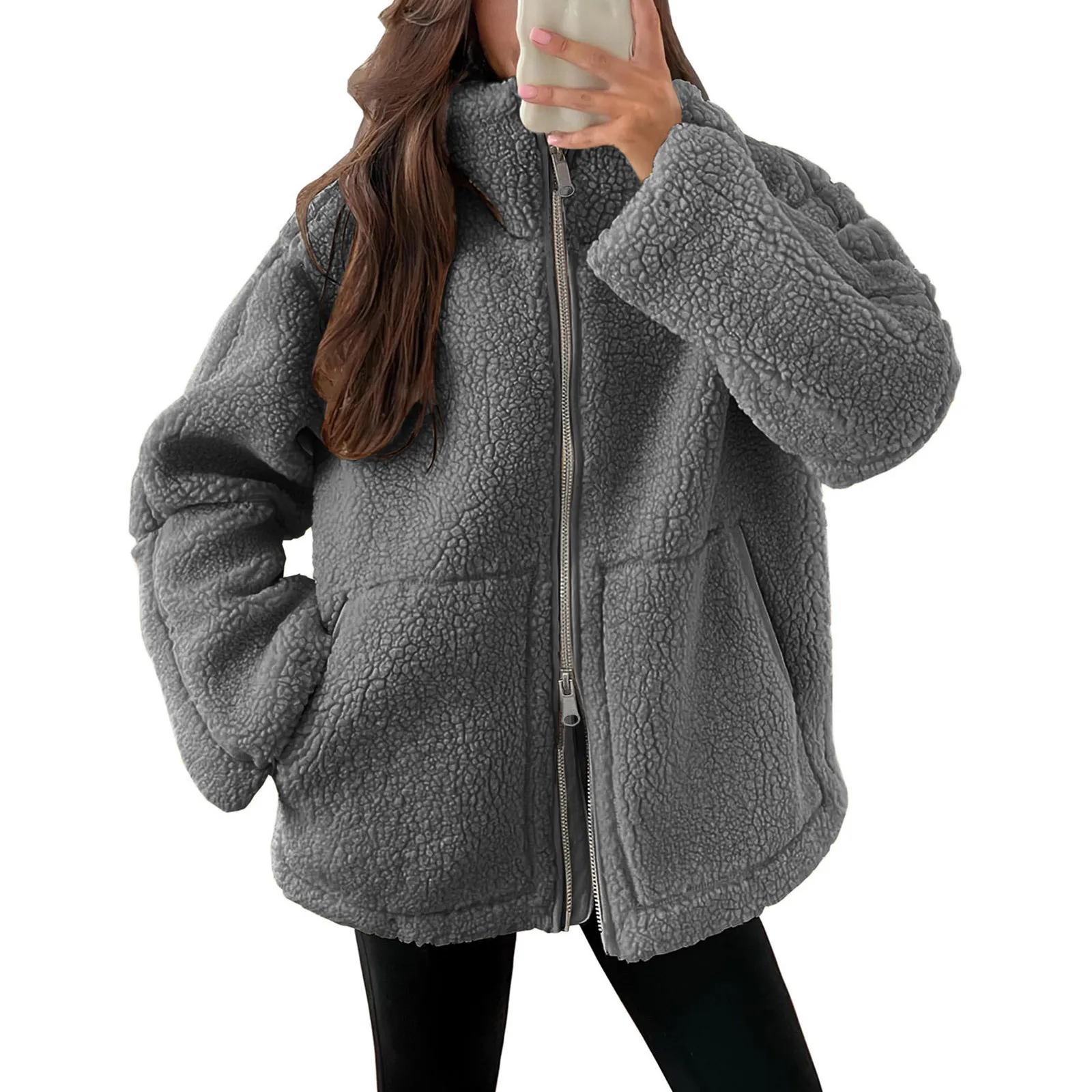 Women Autumn Winter Fleece Jacket Coat