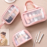 3PCS/SET PVC Waterproof Transparent Cosmetic Bag Wash Bath Storage Bag Travel Multi-function Storage Bag Cosmetic Handbag 2