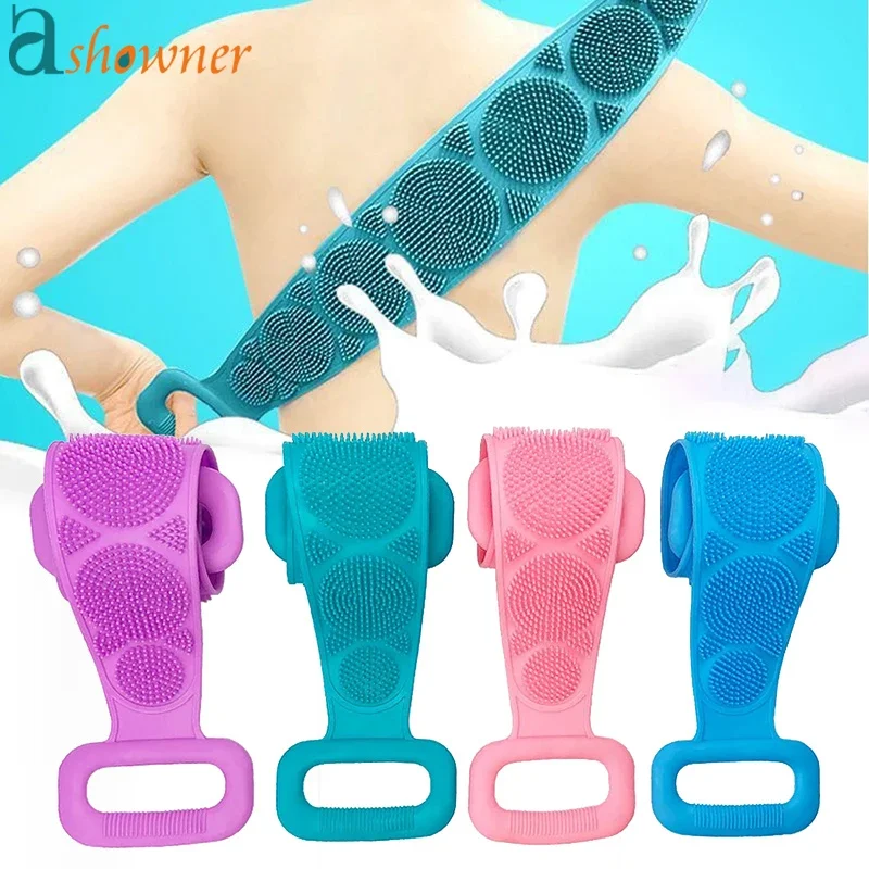 Silicone Body Brush Cleansing Skin Brush Bath Towel Body Bath Belt Massage Exfoliating Skin Clean Shower Brushes