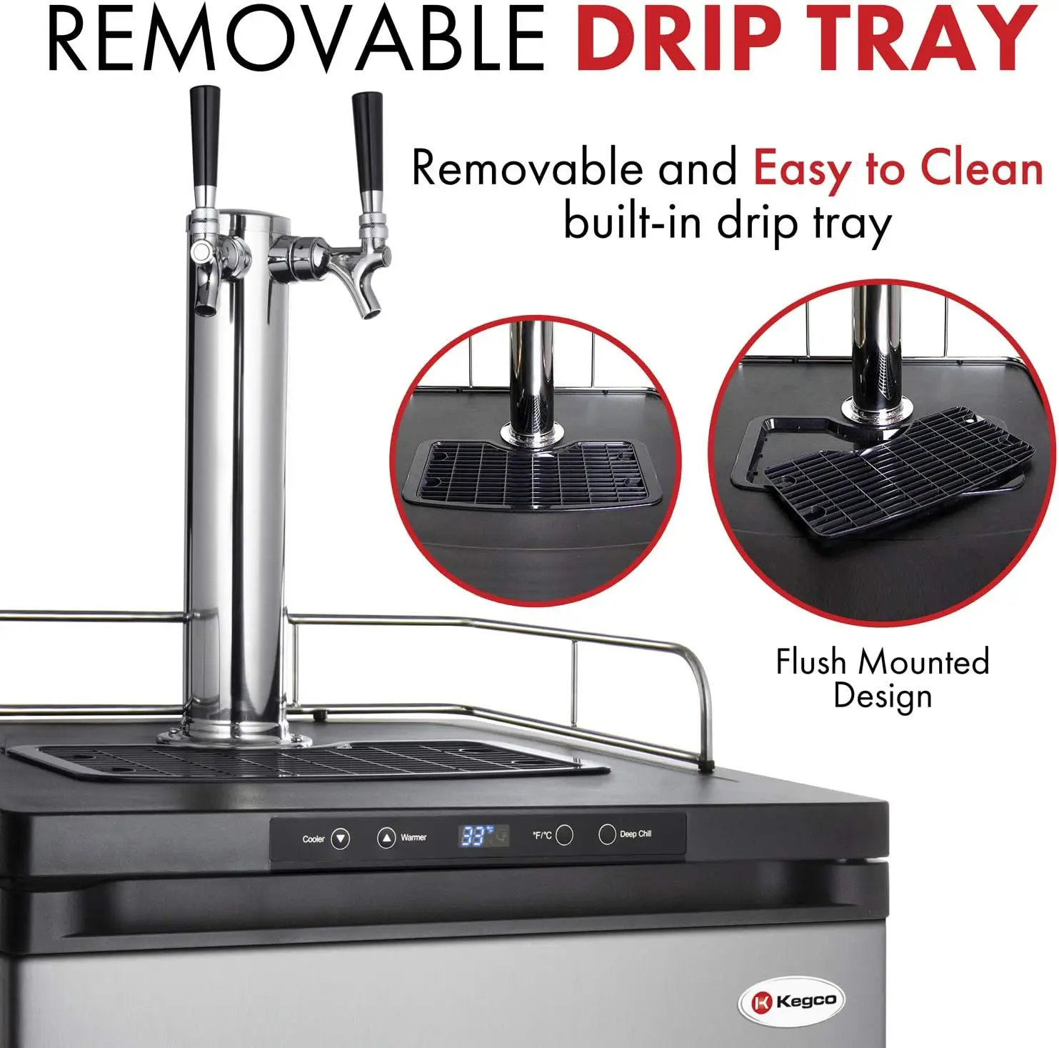 USA K309SS-2 24" Wide Homebrew Dual Tap Stainless Steel Digital Kegerator