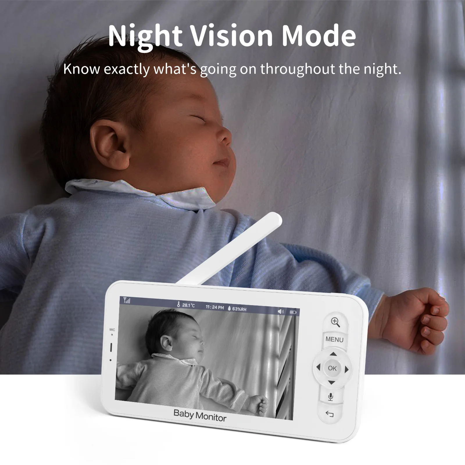 BOIFUN 2K 5 Baby Monitor WiFi Babyphone Vidéo Surveillance Camera